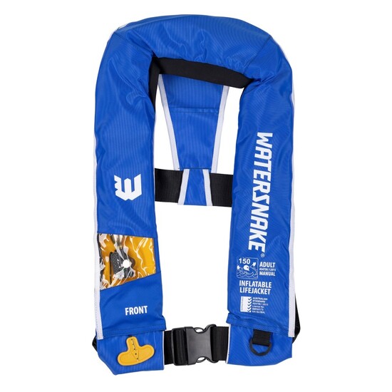 Blue Watersnake Manual Inflatable PFD With Window - Level 150 Adult Life Jacket