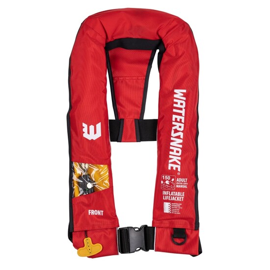 Red Watersnake Manual Inflatable PFD With Window - Level 150 Adult Life Jacket