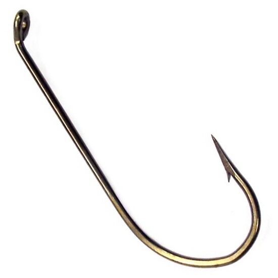 50 Pack of Size 1 Eagle Claw 6045B Bronze French Fishing Hooks