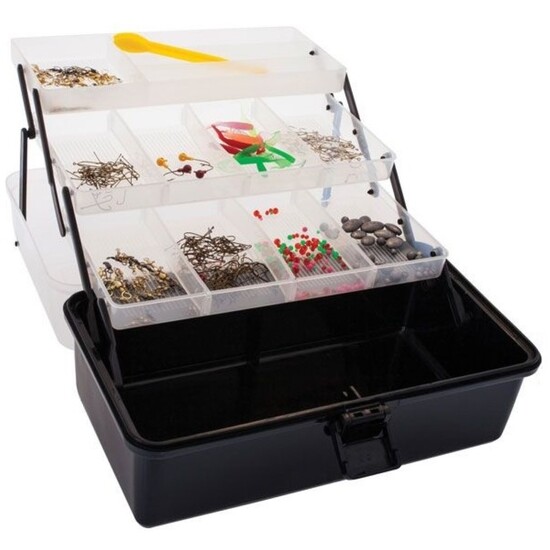 Jarvis Walker 3 Tray Fishing Tackle Box With 500 Pieces Of Tackle - Tackle  Kit