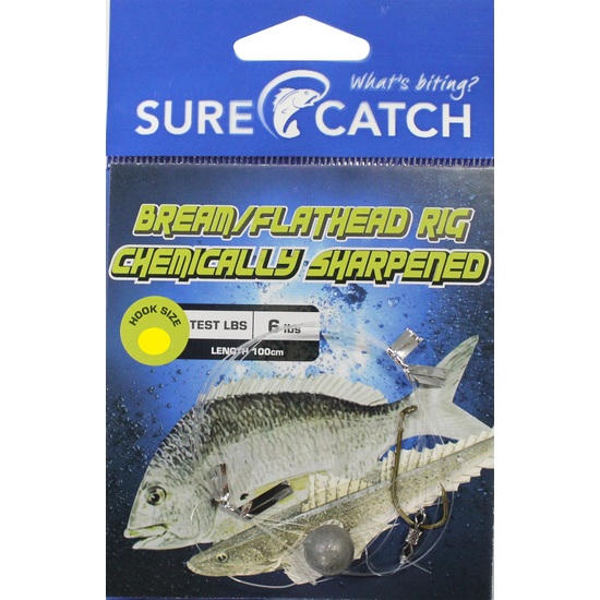 Surecatch PreTied Bream/Flathead Fishing Rig with Chemically Sharpened Hook