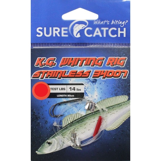 Surecatch King George Whiting Rig with Stainless Steel 34007 Hooks [Hook Size: 2]