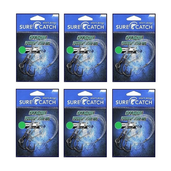 6 Pack of Surecatch 60lb Offshore Paternoster Fishing Rig with Chemically Sharpened Hooks (Hook Size:5/0)