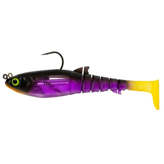 130mm Zerek Jighead Rigged Flat Shad X Soft Plastic Swimbait Lure-28gm Soft Bait - Black Jack