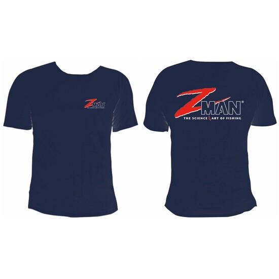 Small Navy Blue Zman Logo Tee Shirt - 100% Cotton Short Sleeve Fishing Shirt