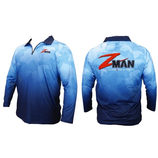 Large Zman Collared Adults Long Sleeve Tournament Fishing Shirt - 50+ UV  Protection