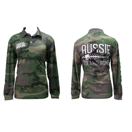 Small Wilson Venom Addict Brothers Camo Tournament Long Sleeve Fishing Shirt - UPF50+