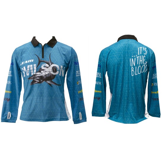 Size 22 Wilson Ladies Teal Tournament Long Sleeve Fishing Shirt with Zippered Front