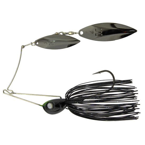 10gm Mustad Armlock Spinner Bait DW Fishing Lure with Double Willow Blades - Black