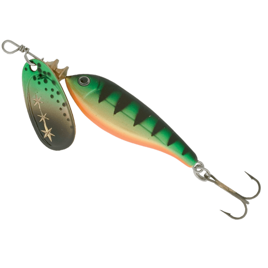 Size 2 Blue Fox Minnow Super Vibrax Long Casting Spinner Lure - Gold Perch