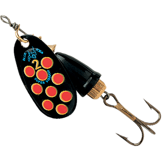 Size 2 Blue Fox Vibrax Hot Pepper 6gm Spinner Lure - Black/Yellow/Red