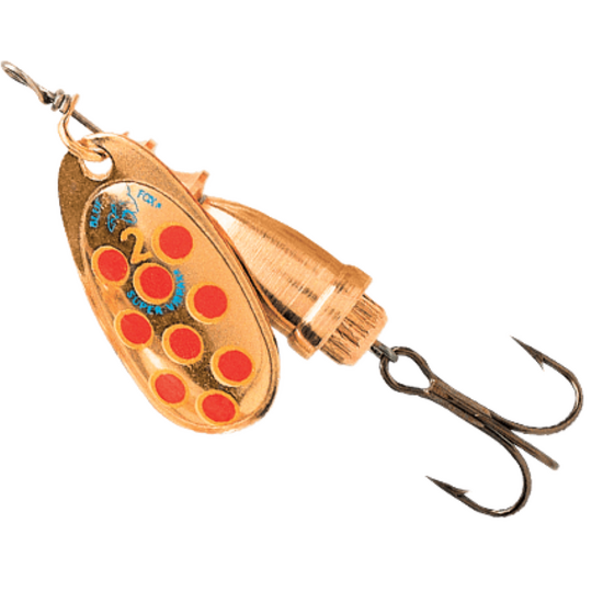 Size 2 Blue Fox Vibrax Hot Pepper 6gm Spinner Lure - Gold/Yellow/Red