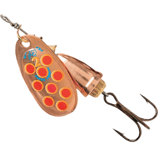 Size 3 Blue Fox Vibrax Hot Pepper 8gm Spinner Lure - Copper/Yellow/Red