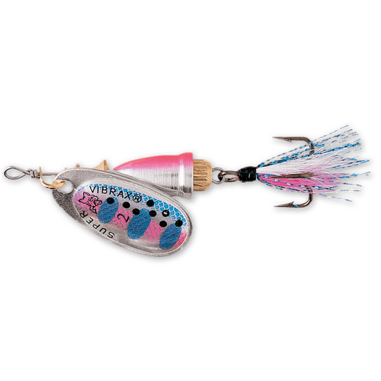 Size 1 Blue Fox Vibrax Foxtail 4gm Spinner Lure - Rainbow Trout