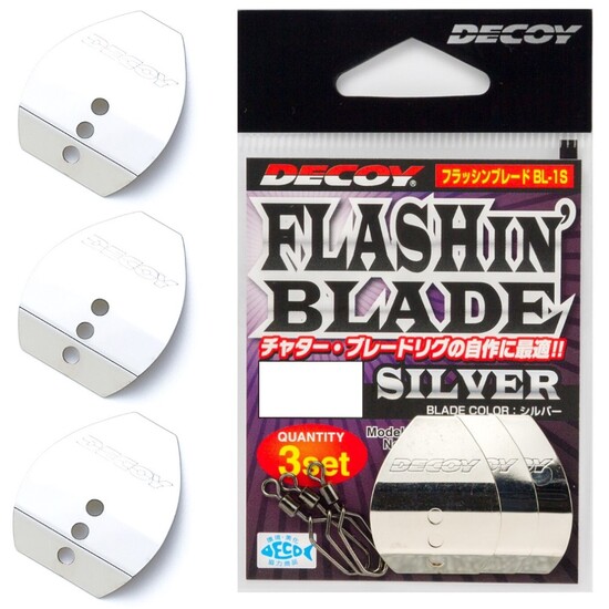 3 Pack of Medium Silver Flashin' Blades - BL-1G Fishing Lure Attractor Blades