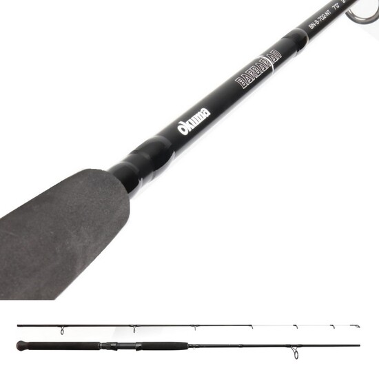 7ft Okuma Barbarian 2-4kg Spin Rod - 2 Pce Spinning Fishing Rod