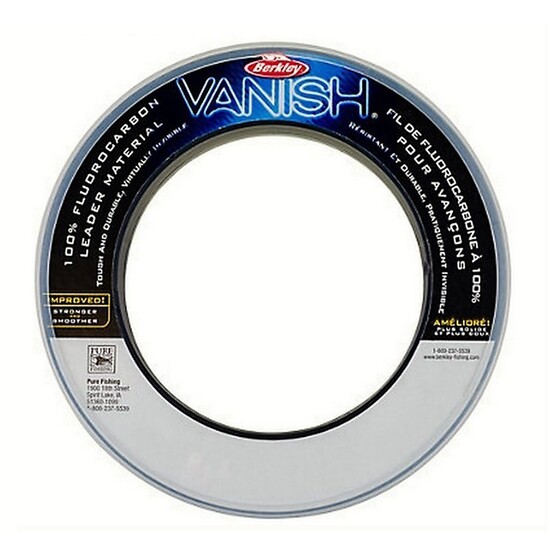 Berkley Vanish Fluorocarbon Fishing Leader Material-100% Fluoro-40lb,50lb or 60lb (40lb)