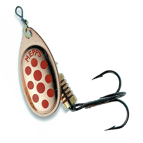 Mepps Lures Aglia Decorees Copper Red Dots - Size 1, 3.5g