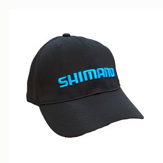Shimano Platinum Black/Blue Fishing Cap, Embroidered