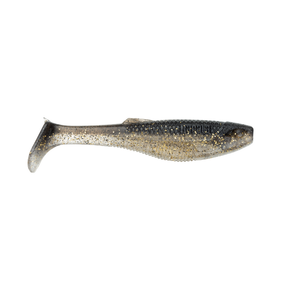 5 Pack of 4 Inch Rapala Crush City Heavy Hitter Soft Plastic Paddle Tail Lures - Black Gold