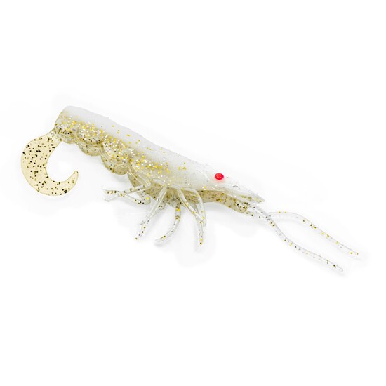 6 Pack of 60mm Chasebait Curly Prawn Soft Body Scented Fishing Lures - Milk  Flash