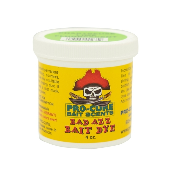 4 oz Tub Of Chartreuse/Lime Pro-Cure Bait Scents Bad Azz Powder Bait Dye