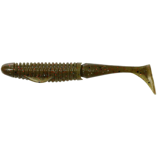 5 Pack of 5 inch Duo Realis BooStar Wake Soft Swimbaits -Green Pumpkin Red Fleck