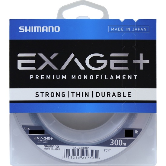 300m Spool of 6lb Shimano Exage+ Premium Monofilament Fishing Line - Clear Mono Line