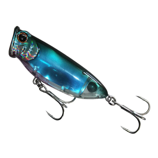 Fish Inc Fly Half 80MM Popper Fishing Lures - Blue Ghost