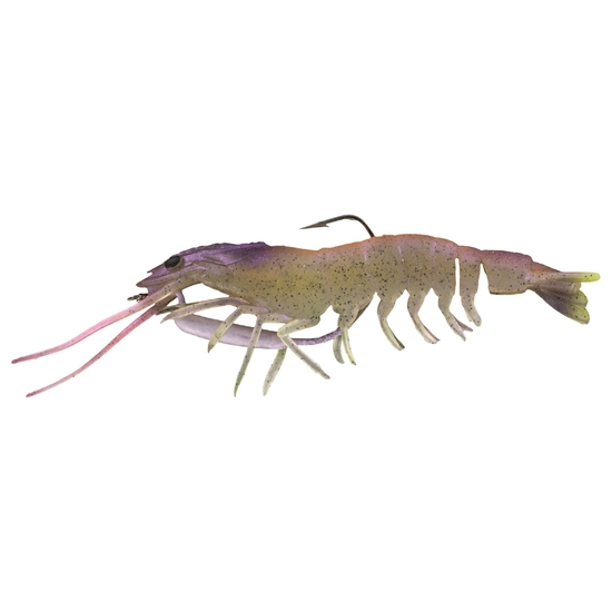 95mm Chasebaits Flick Prawn Soft Plastic Fishing Lure with 4gm Lead Weight - Jelly Prawn