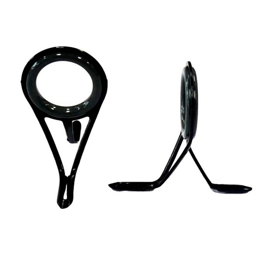 Size 6 Black Replacement High Rise Fishing Rod Runner with Grey Aluminium Oxide Ring