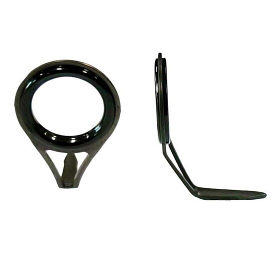Size 6 Gun Metal Replacement Single Foot Fishing Rod Runner with Titanium Ring