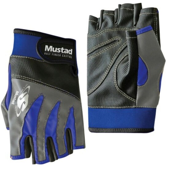 1 Pair of Medium Mustad Half Finger Casting Gloves - General Purpose Fishing Gloves