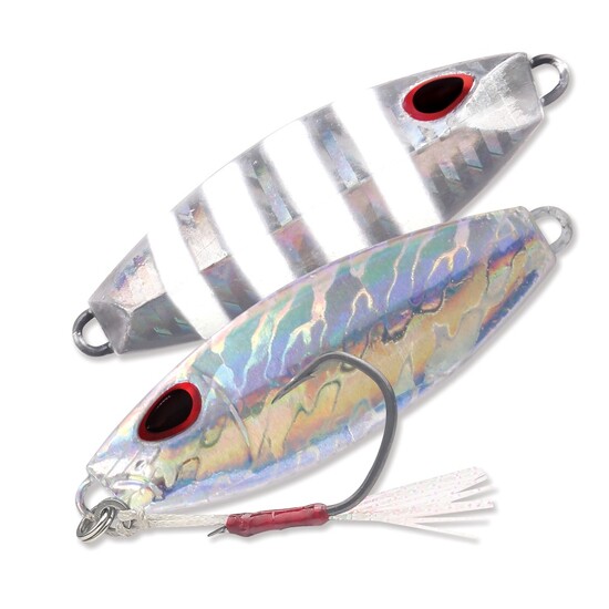 120gm Storm Gomoku Slow Rocker Jig - Compact Slow Pitch Jig Lure - UV Naked Flash Zebra
