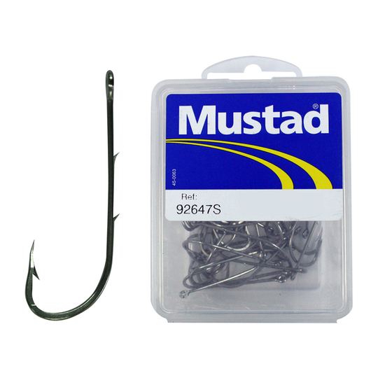 1 Box of Mustad 92647S Long Baitholder Stainless Steel Fishing Hooks