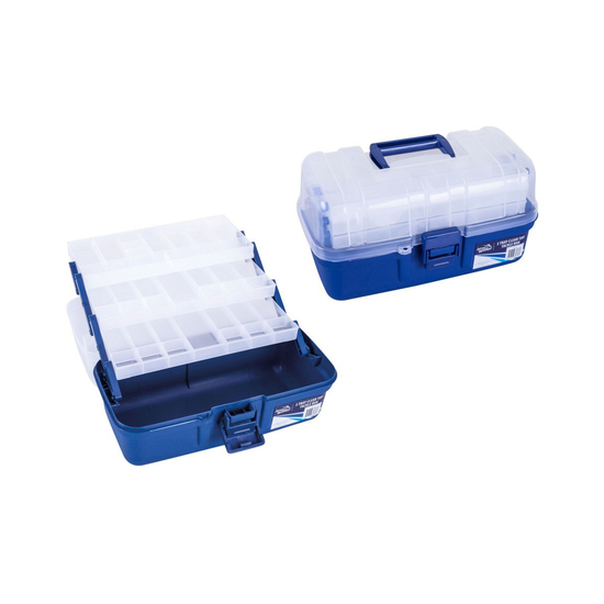 Jarvis Walker 3 Tray Clear Top Fishing Tackle Box - Tackle Storage