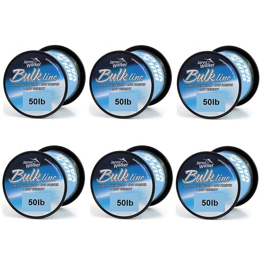 6 Spools of 50lb Jarvis Walker Mono Fishing Line-220m Spools-Green-Bulk 6 Pack