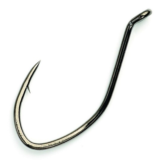 1 Box of Size 1/0 Eagle Claw Lazer Sharp L11 Pro-V Black Octopus Fishing Hooks Qty: 46 Hooks