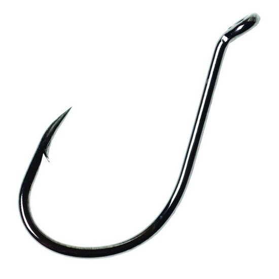 1 Box of Size 1 Eagle Claw Lazer L2BU Platinum Black Long Shank Octopus Fishing Hooks Qty: 51 Hooks