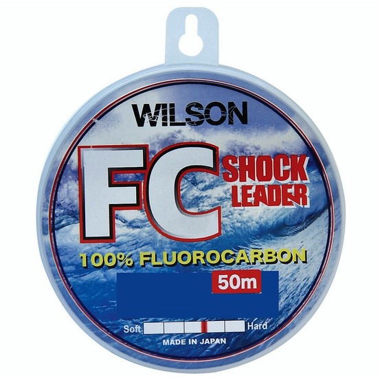 50m Spool of Wilson Fluorocarbon Fishing Leader - 100% Fluorocarbon Shock Leader [Breaking Strain: 4lb]