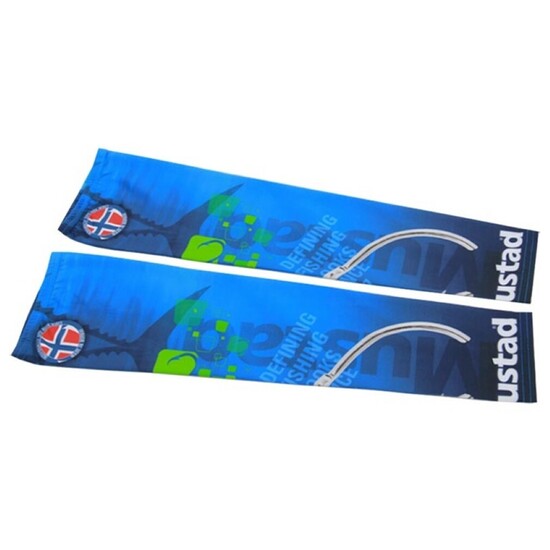 Large/XL Blue Mustad Sun Protector Arm Sleeves - UPF 30 Sun Protection