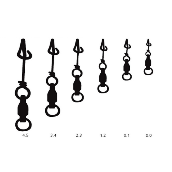 10 x Packets of Mustad Ultrapoint Fastach Clips with Ball Bearing Swivel - Size 0