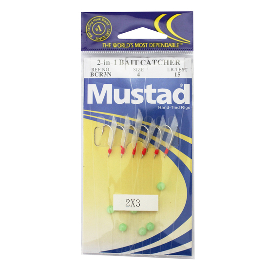 1 Packet of Size 10 Mustad Bait Rigs - 2 x 3 Hook Bait Catcher Rigs