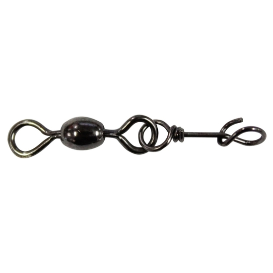 10 Packets of 10 x Mustad Ultrapoint Fastach Clips with Black Crane Swivels - Size 10