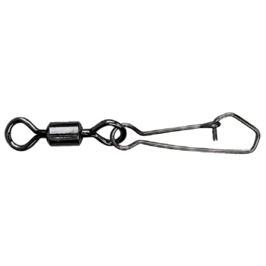 3 x Packets of Mustad Black Rolling Fishing Swivels with Hook Snaps - Size 14