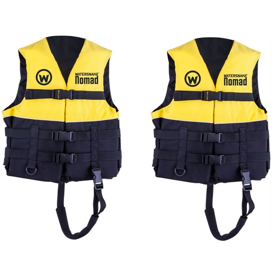 2 X Watersnake Nomad Adult or Child Life Jackets - Yellow Level 50 PFDs Size:Small Child