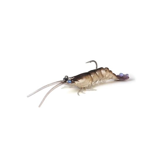 2 Pack of Zman 3 Inch PrawnZ Elite Pre-Rigged Soft Bait Lures - NATURAL PRAWN