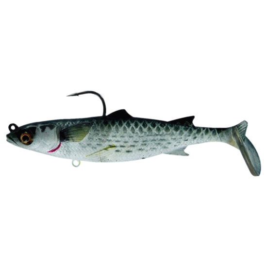 Chasebaits Lures Poddy Mullet 125mm Active Side Fins Fishing Lure - Silver Mullet
