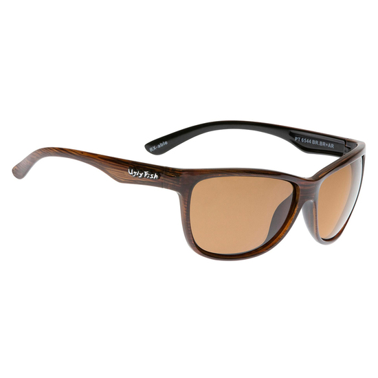 Brown Woodgrain Ugly Fish PT6544 TAC Aluminium Polarised Sunglasses Adult Fishing Sunnies