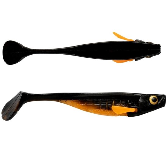 18cm Storm RIP T-Bone Soft Shad Lure With Multi Depth Screw - Black/Orange